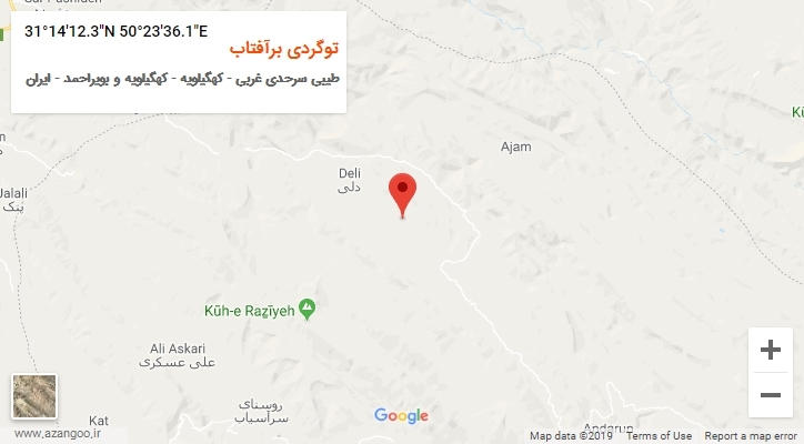 روستای توگردی برآفتاب بر روی نقشه