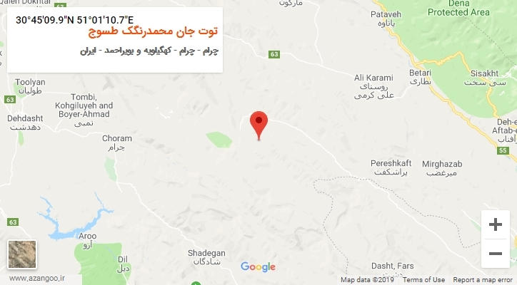 روستای توت جان محمدرنگک طسوج بر روی نقشه