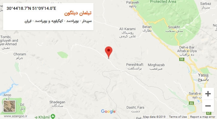 روستای تیلمان دیلگون بر روی نقشه