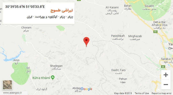 روستای تیراشی طسوج بر روی نقشه