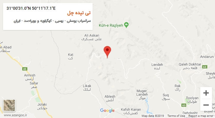 روستای تی تپده چل بر روی نقشه