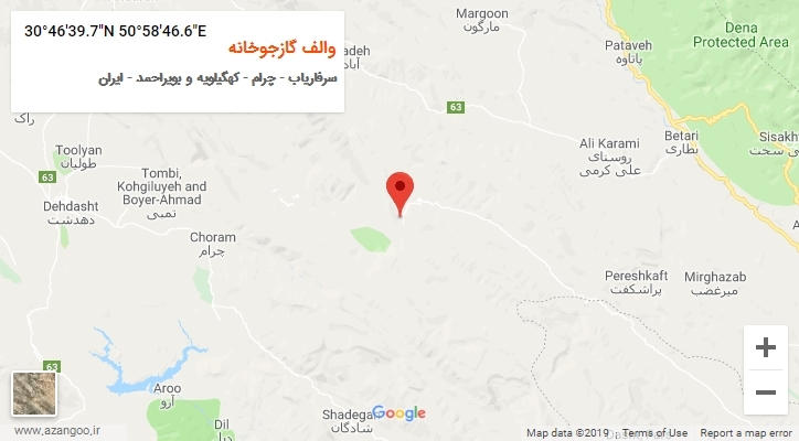 روستای والف گازجوخانه بر روی نقشه