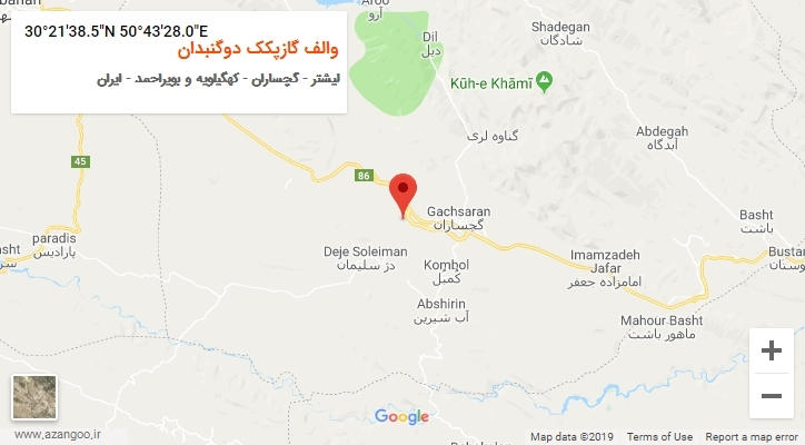 روستای والف گازپکک دوگنبدان بر روی نقشه