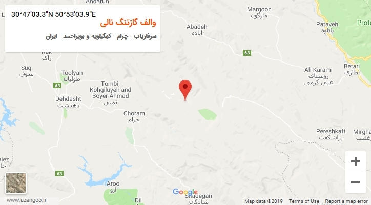 روستای والف گازتنگ نالی بر روی نقشه