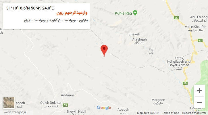روستای وارعبدالرحیم رون بر روی نقشه