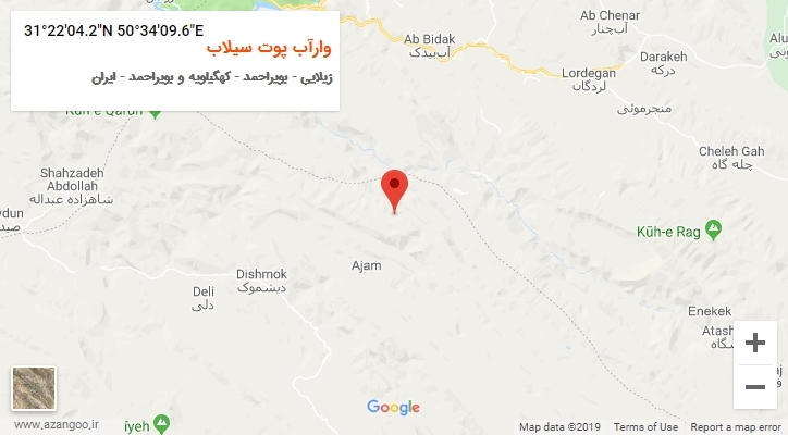 روستای وارآب پوت سیلاب بر روی نقشه