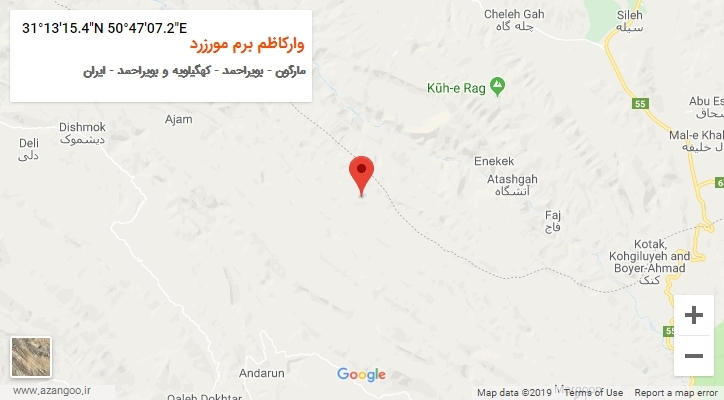 روستای وارکاظم برم مورزرد بر روی نقشه