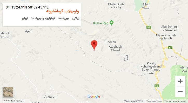روستای وارمهلاب گرماشاپوله بر روی نقشه