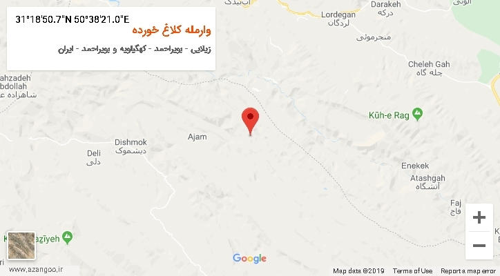 روستای وارمله کلاغ خورده بر روی نقشه