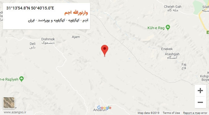 روستای وارنورالله اجم بر روی نقشه