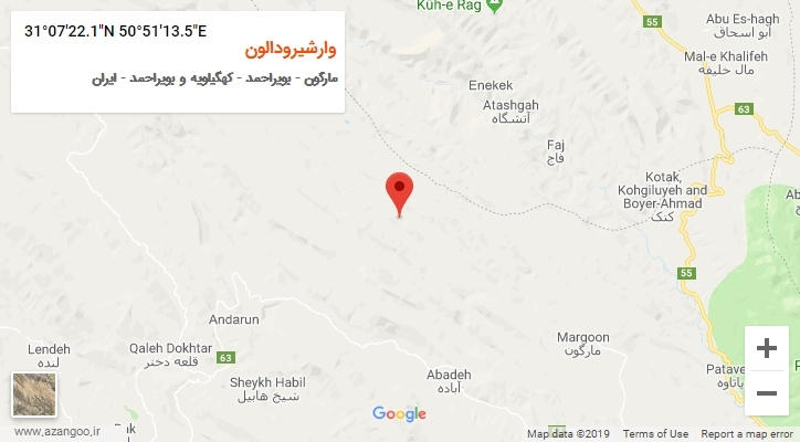 روستای وارشیرودالون بر روی نقشه
