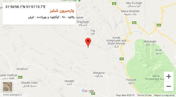 روستای وارسیرون شبلیز بر روی نقشه