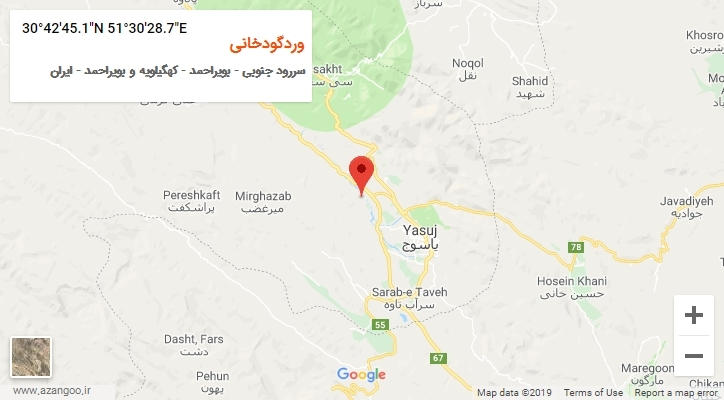 روستای وردگودخانی بر روی نقشه