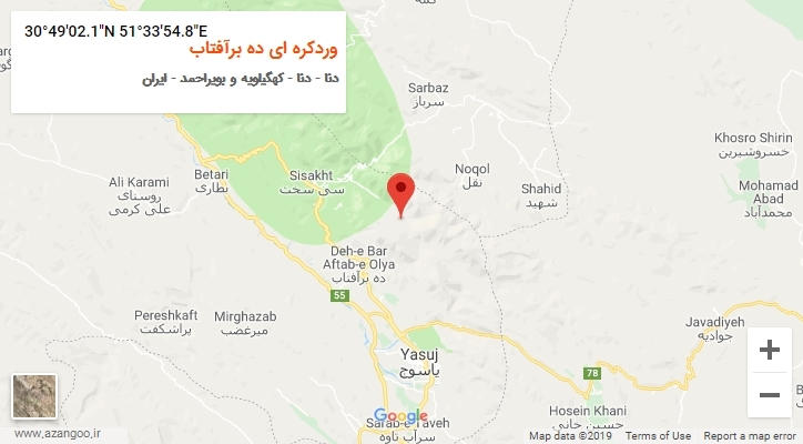 روستای وردکره ای ده برآفتاب بر روی نقشه