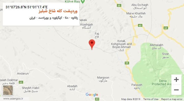 روستای وردپشت کله شاخ شبلیز بر روی نقشه