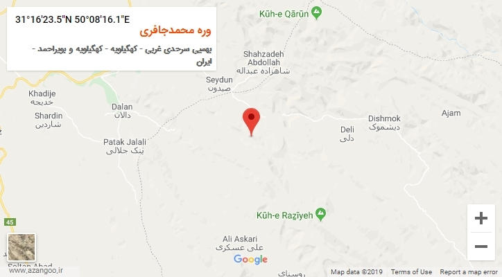روستای وره محمدجافری بر روی نقشه