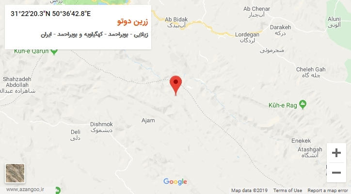 روستای زرین دوتو بر روی نقشه
