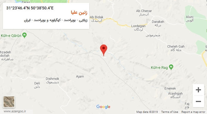 روستای زتین علیا بر روی نقشه