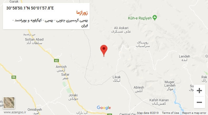 روستای زورازما بر روی نقشه