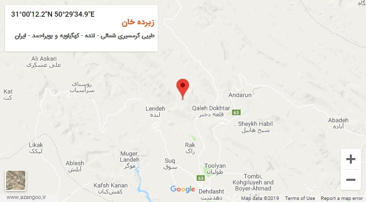 روستای زیرده خان بر روی نقشه