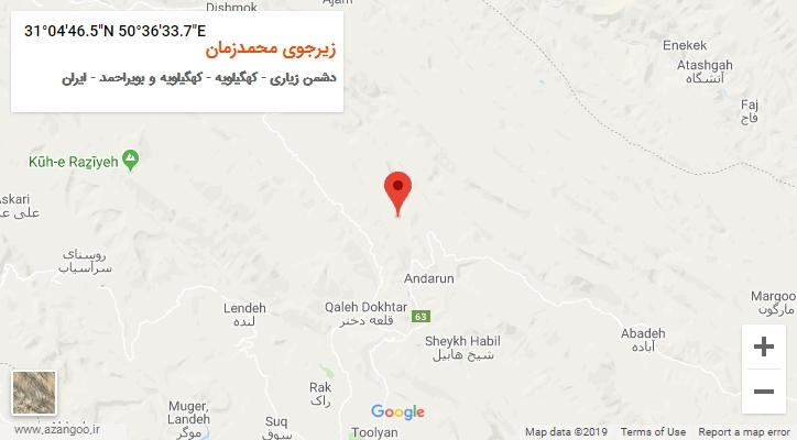 روستای زیرجوی محمدزمان بر روی نقشه