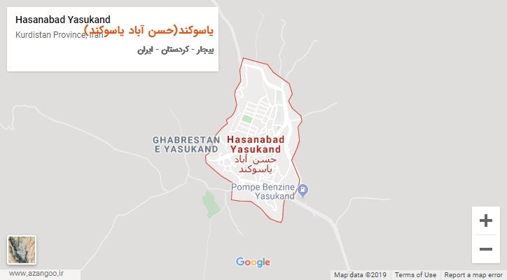 شهر یاسوکند(حسن آباد یاسوکند) بر روی نقشه