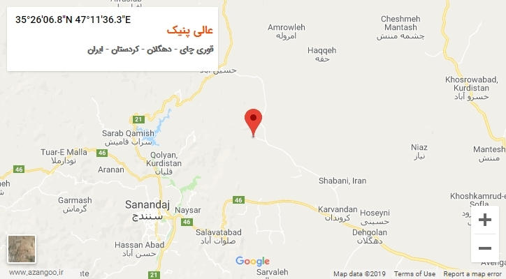 روستای عالی پنیک بر روی نقشه