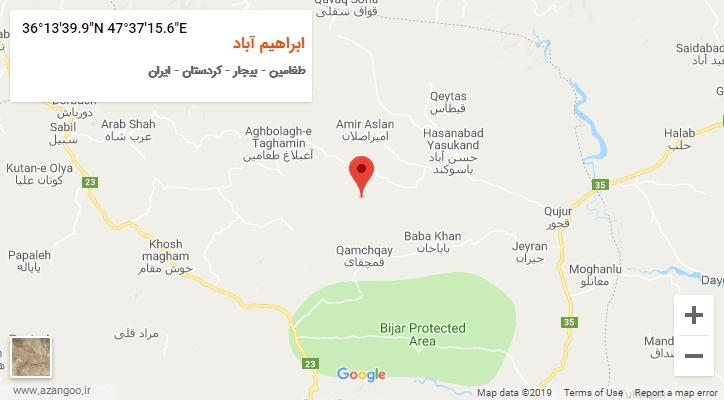 روستای ابراهیم آباد بر روی نقشه