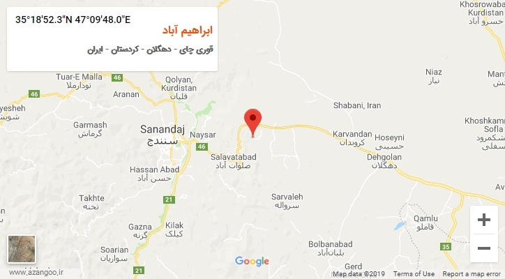 روستای ابراهیم آباد بر روی نقشه