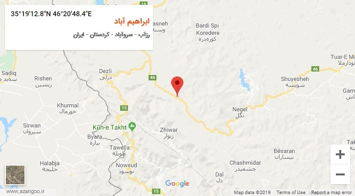 روستای ابراهیم آباد بر روی نقشه