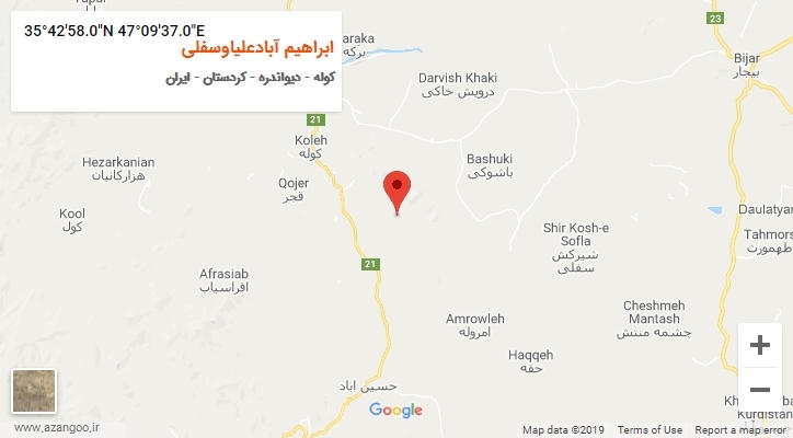 روستای ابراهیم آبادعلیاوسفلی بر روی نقشه