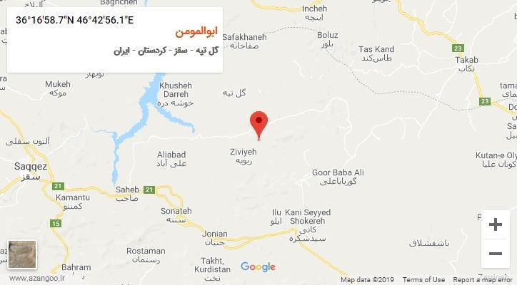 روستای ابوالمومن بر روی نقشه