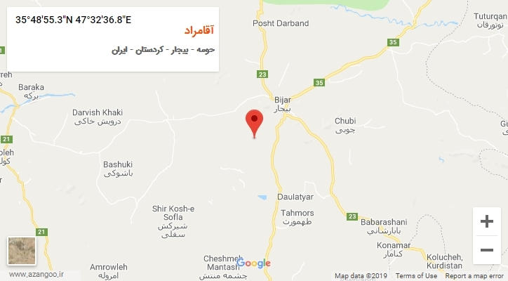 روستای آقامراد بر روی نقشه