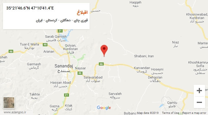 روستای اقبلاغ بر روی نقشه