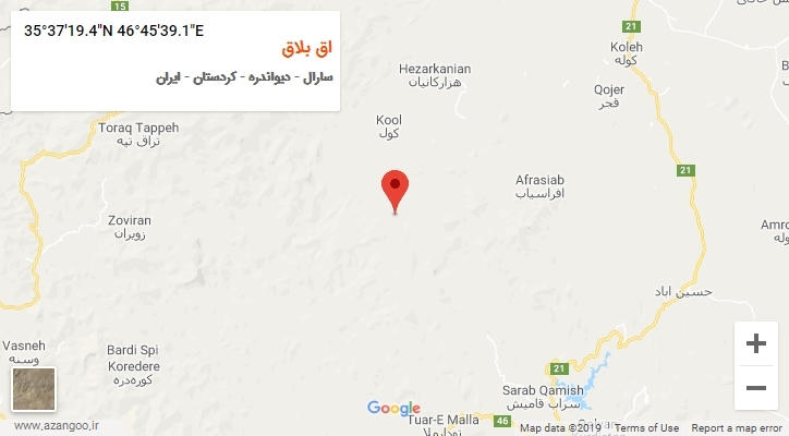 روستای اق بلاق بر روی نقشه