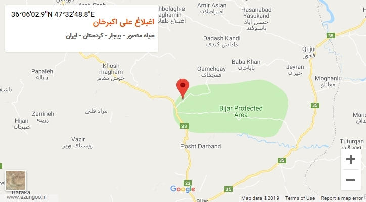 روستای اغبلاغ علی اکبرخان بر روی نقشه