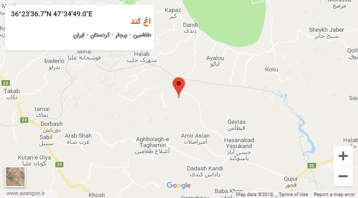 روستای اغ کند بر روی نقشه