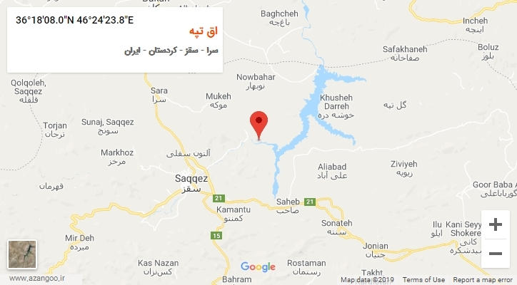 روستای اق تپه بر روی نقشه