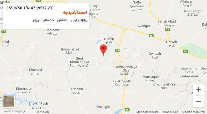 روستای احمدآبادپنجه بر روی نقشه