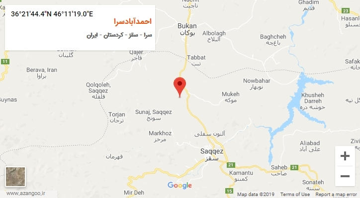 روستای احمدآبادسرا بر روی نقشه