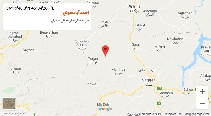 روستای احمدآبادسونج بر روی نقشه