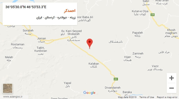 روستای احمدکر بر روی نقشه