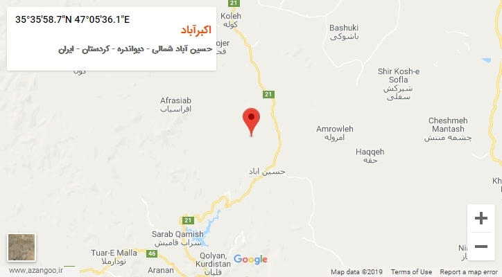 روستای اکبرآباد بر روی نقشه