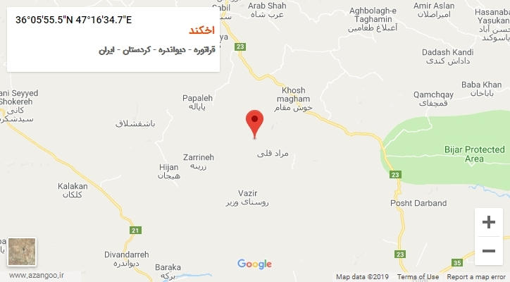 روستای اخکند بر روی نقشه