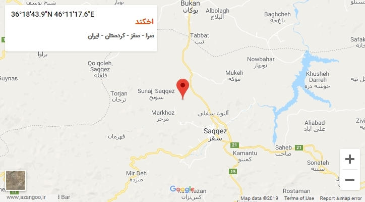 روستای اخکند بر روی نقشه