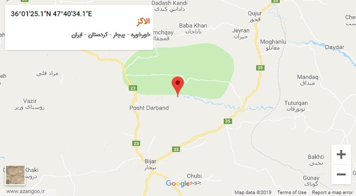 روستای الاگز بر روی نقشه