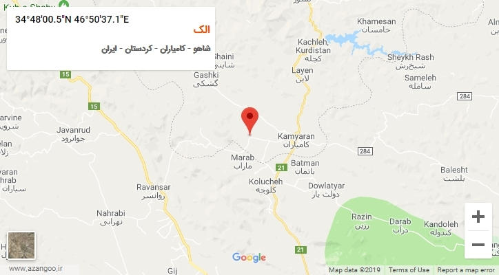 روستای الک بر روی نقشه