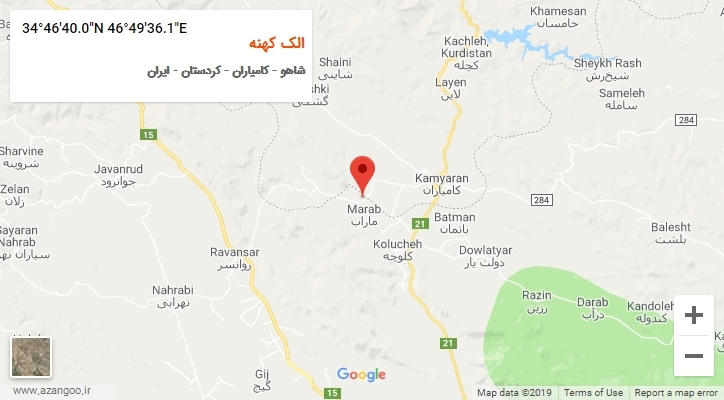 روستای الک کهنه بر روی نقشه