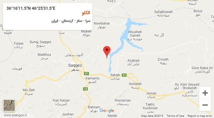 روستای الکلو بر روی نقشه
