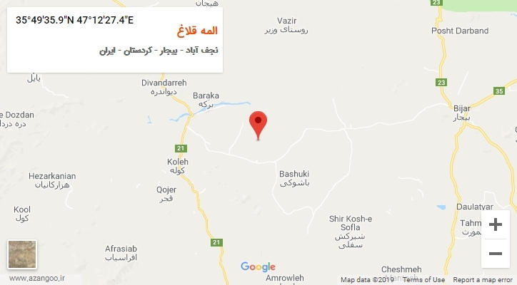 روستای المه قلاغ بر روی نقشه